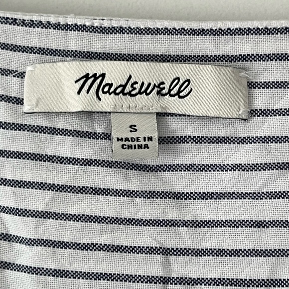Madewell women's striped butterfly sleeve tweed short sleeve cotton (s) - Picture 3 of 9